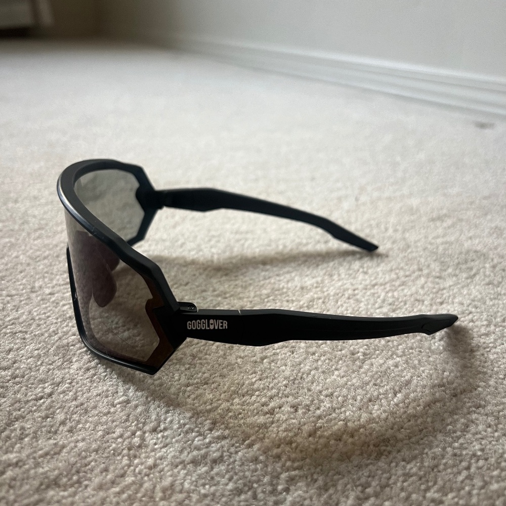 Photochromic sports glasses + prescription glasses frame included